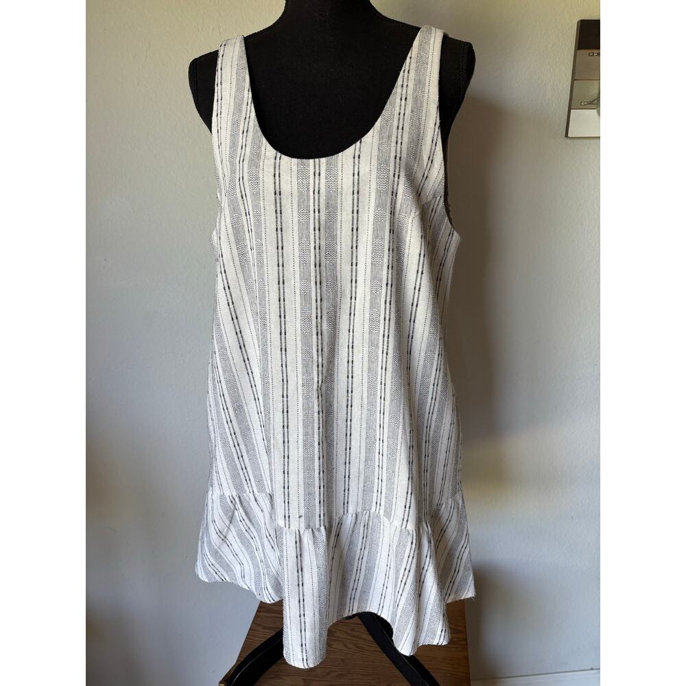 KNOT SISTERS Sz L Striped Flounce Hem Tank Mini Dress Boho from Anthropologie